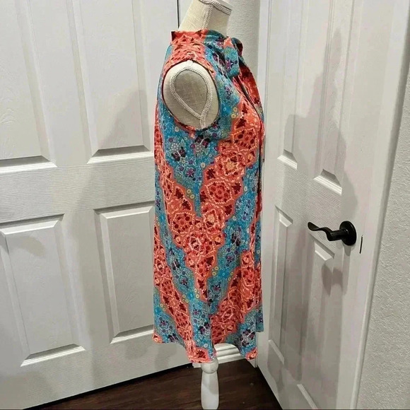 Anthropologie Uncle Frank Mini neck tie key hole back sleeveless dress - Picture 4 of 11